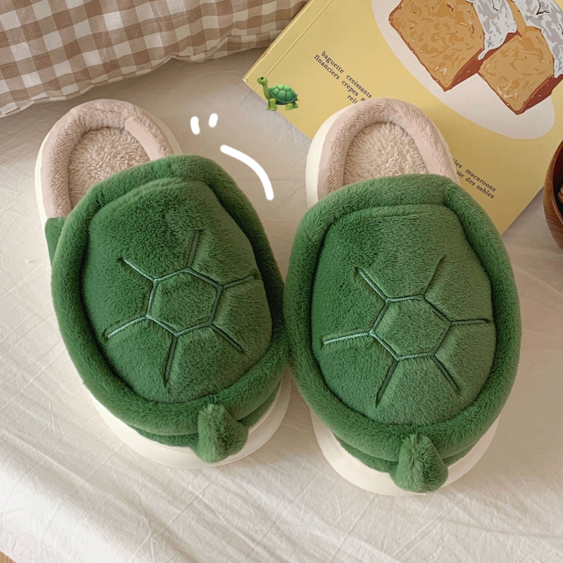 Fleece Turtle Slipper Creme Cloud