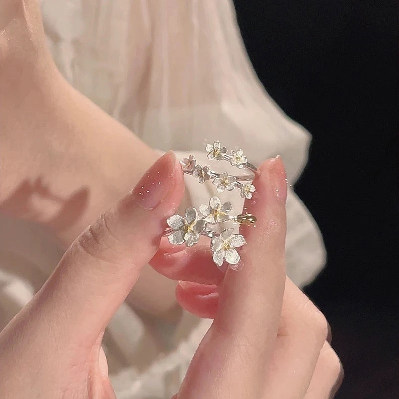 White Botanical Rings