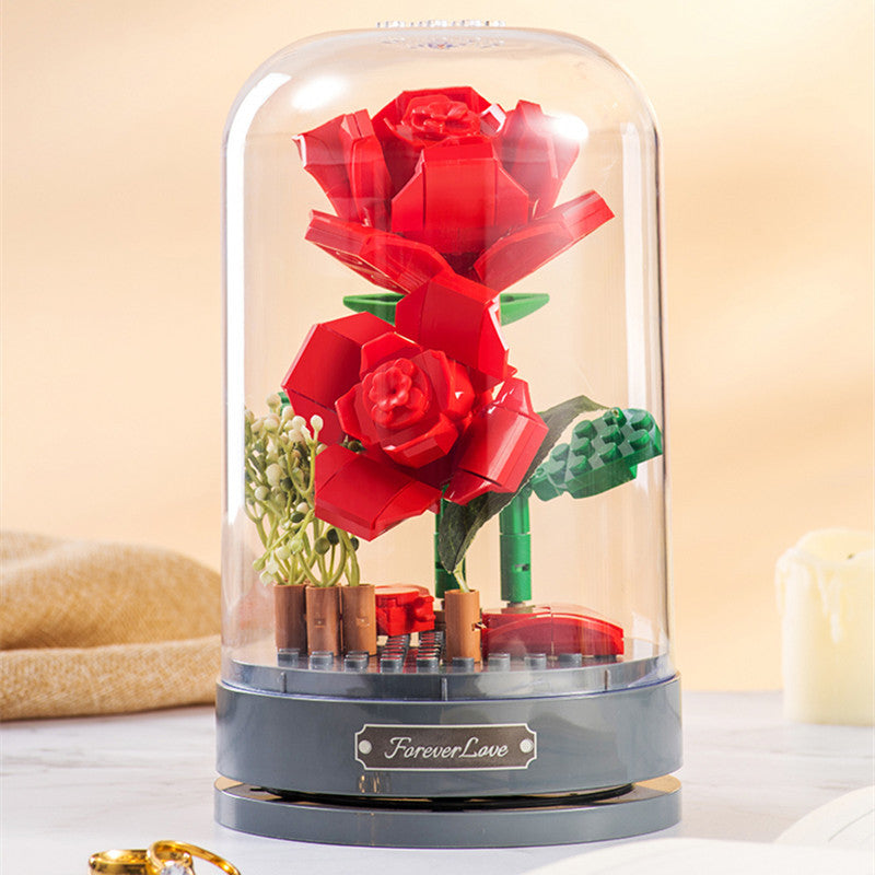 DIY  Rose with Music Box  Building Blocks