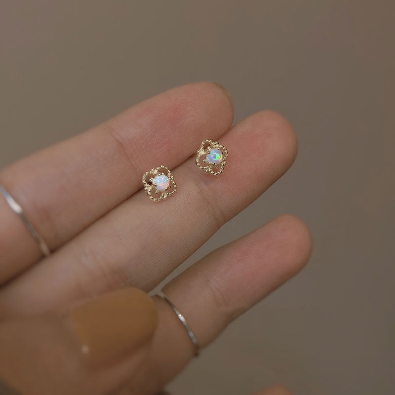Dainty Lace Opal Earring Studs