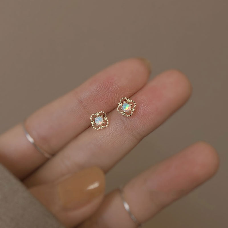 Dainty Lace Opal Earring Studs