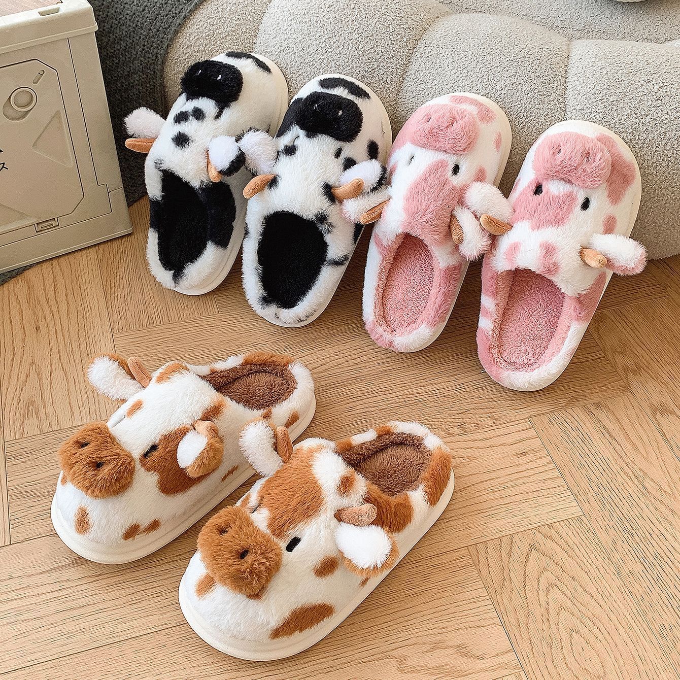 Cow Plush Slippers