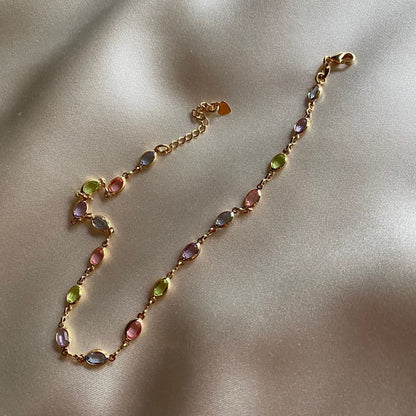 Crystal Beads Drop Anklet