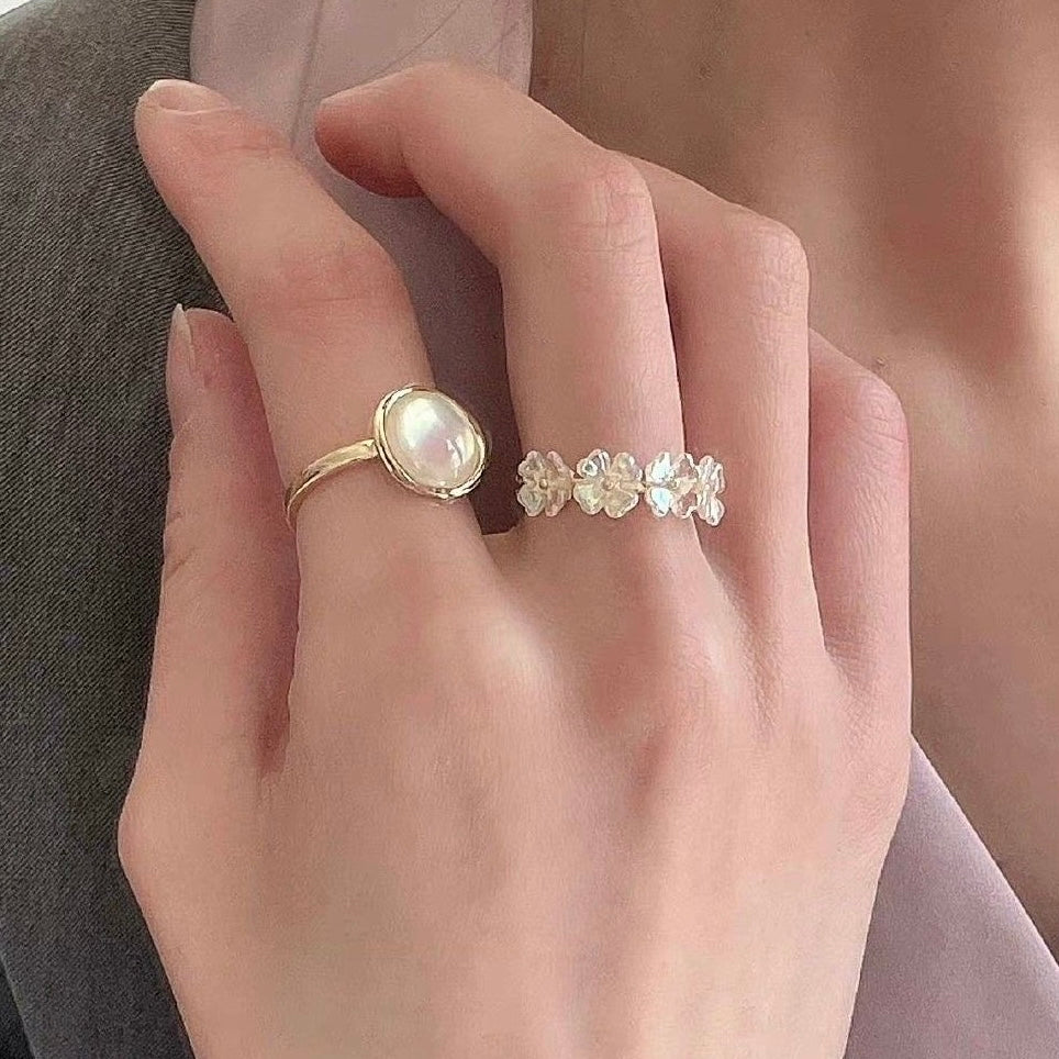 White Botanical Rings