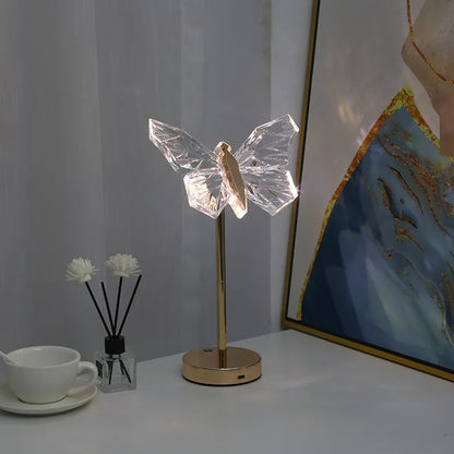 LED Butterfly Crystal Lamp