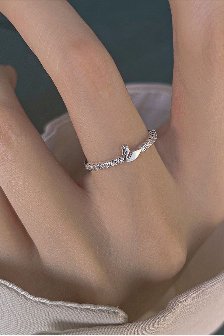 Delicate Swan Ring