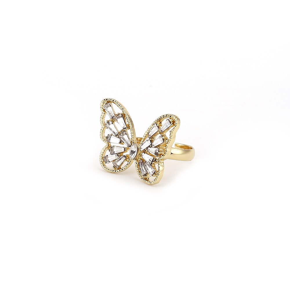 Rhinestone Butterfly Ring