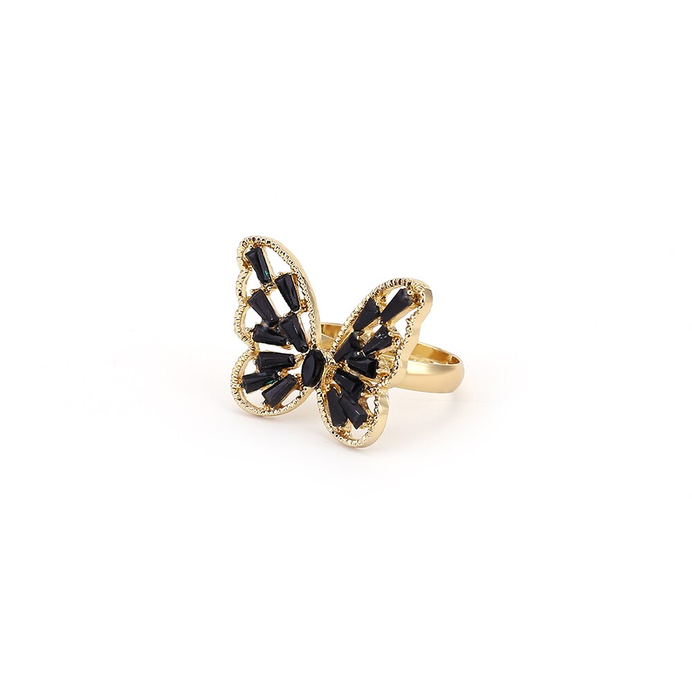 Rhinestone Butterfly Ring