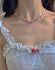 Crystal Love Heart Choker