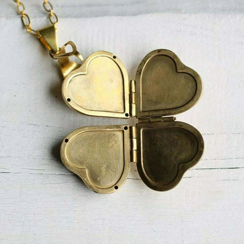 Four Leaf Clover Locket Necklace