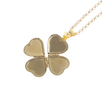 Four Leaf Clover Locket Necklace