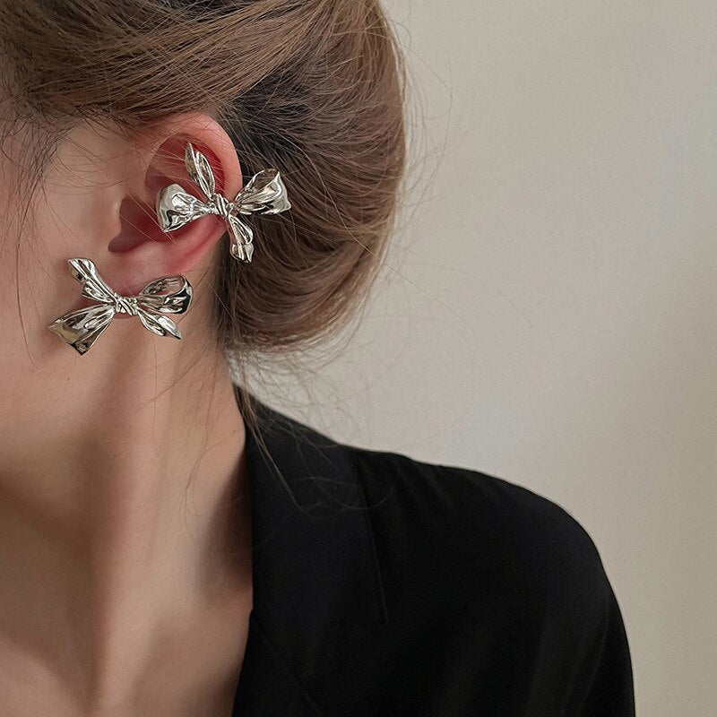 Metallic Bowknot Earrings