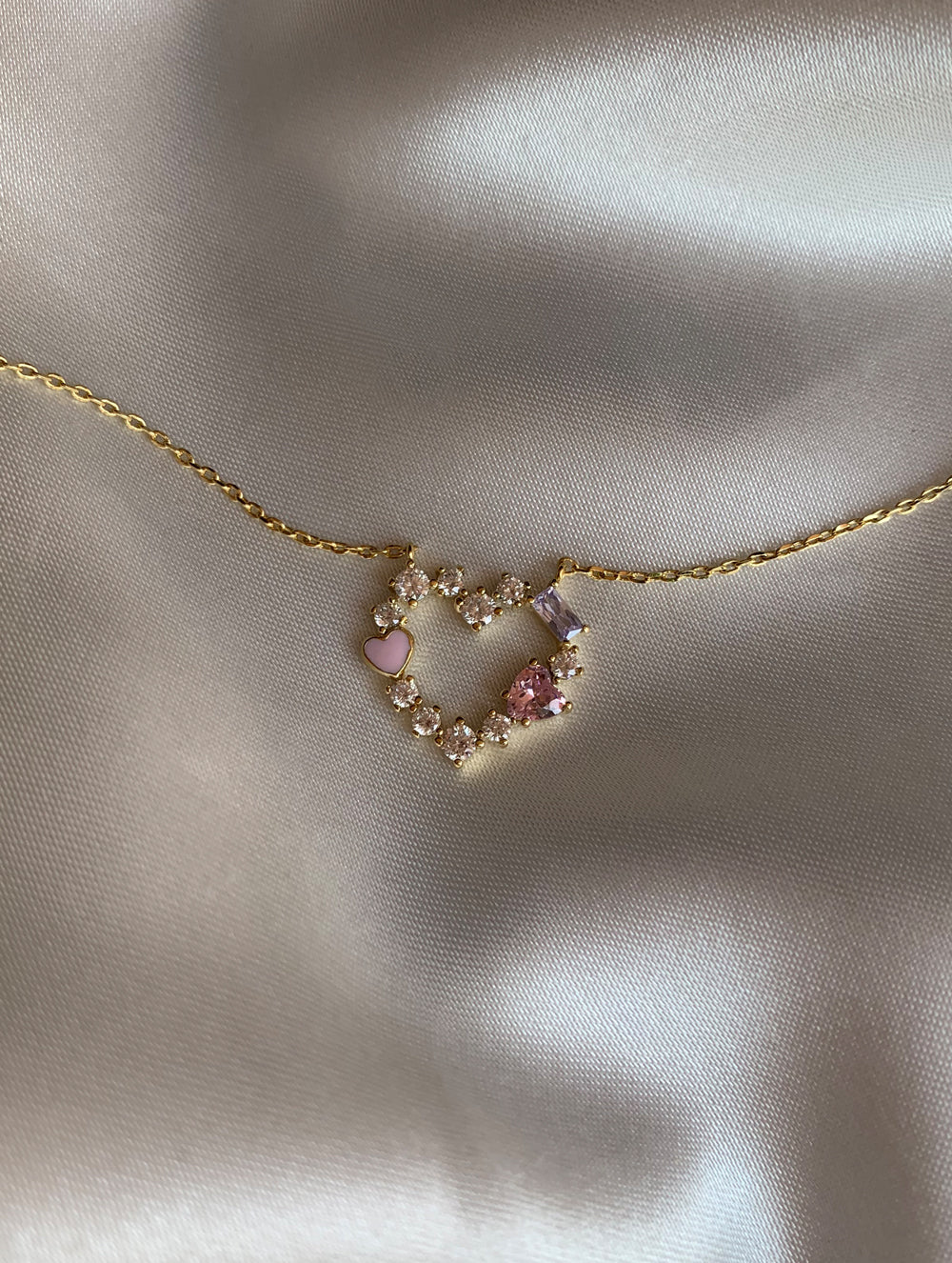 Rhinestones Heart Necklace