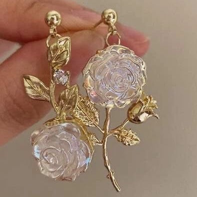 Pink Rose Earrings