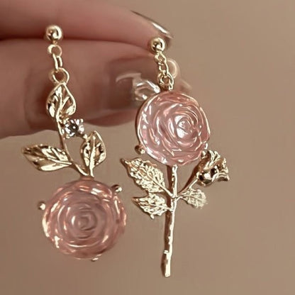 Pink Rose Earrings