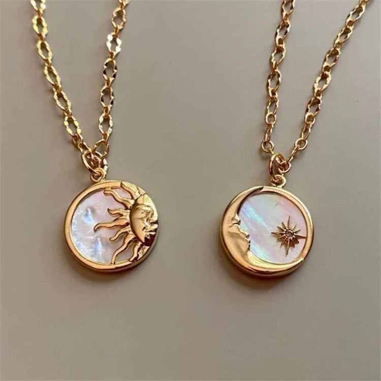 Retro Sun &amp; Moon Necklace