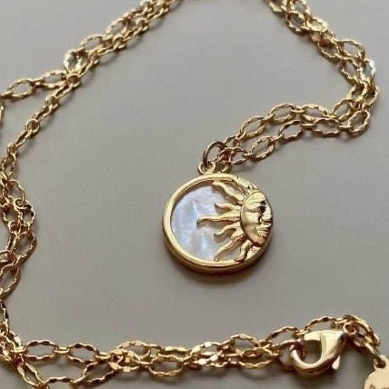 Retro Sun &amp; Moon Necklace