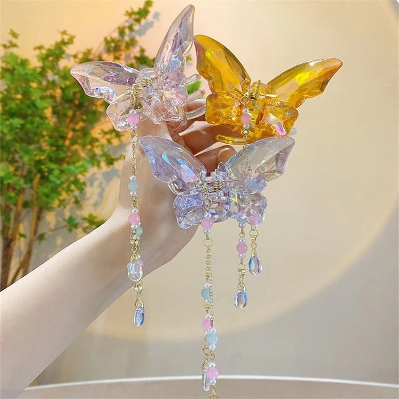 Crystal Butterfly Claw Clip