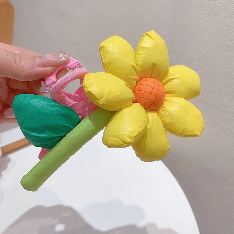 Plush Flower Hair Clips