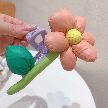 Plush Flower Hair Clips