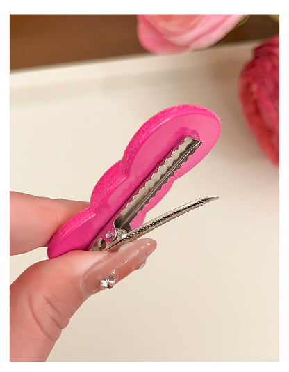 Pink Plush Hairpins