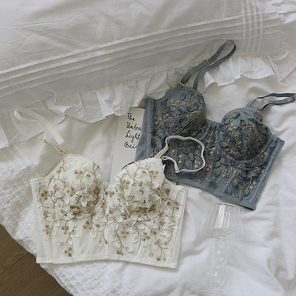 Garden Branch Embroidered Lingerie Set