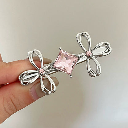 Pink Diamond Bow Hairpin