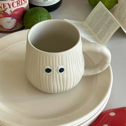 Mushroom Ceramic Mug and Spoon