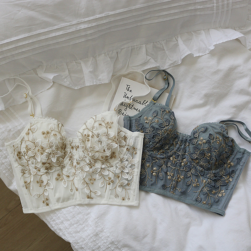 Garden Branch Embroidered Lingerie Set