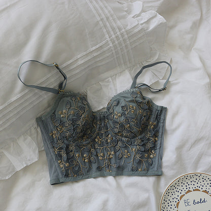 Garden Branch Embroidered Lingerie Set