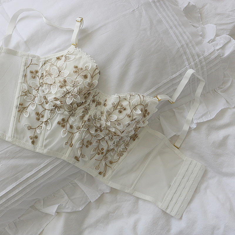 Garden Branch Embroidered Lingerie Set