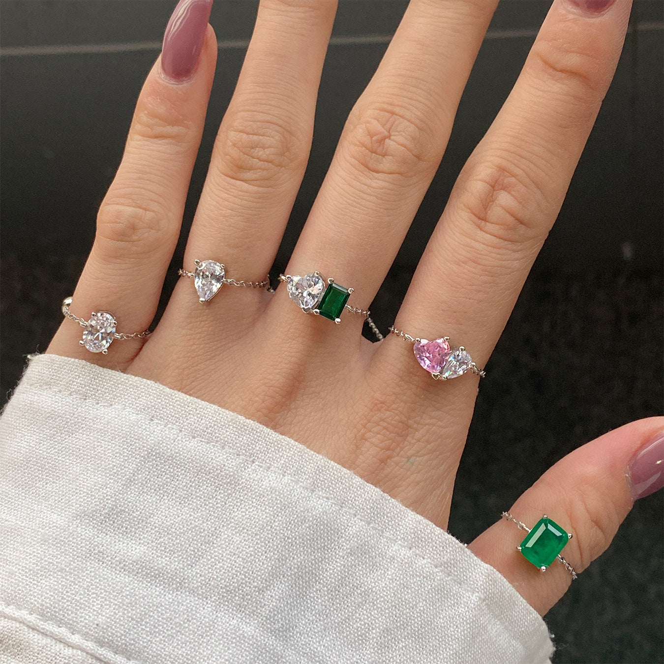 Gemstone String Rings