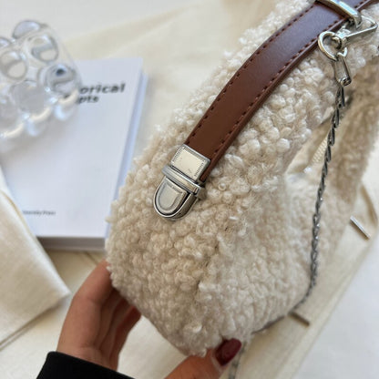 Fur Half Moon Handbag