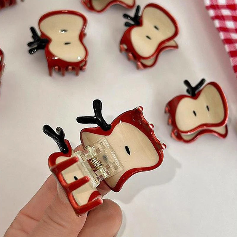 Apple Hair Claw Clip