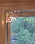 Stained Glass Spider Web Window Corner