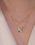 Butterfly Double Layer Golden Necklace