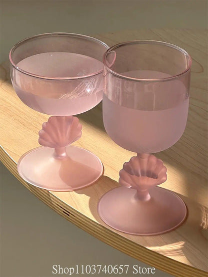 Pink Shell Wine Glass