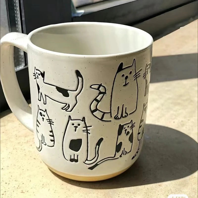 Engraved Cat Ceramic Mug