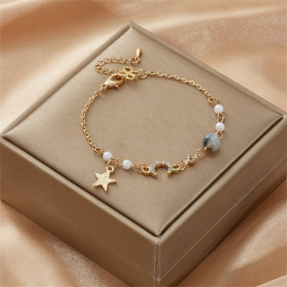 Star and Moon Pearl Bracelets