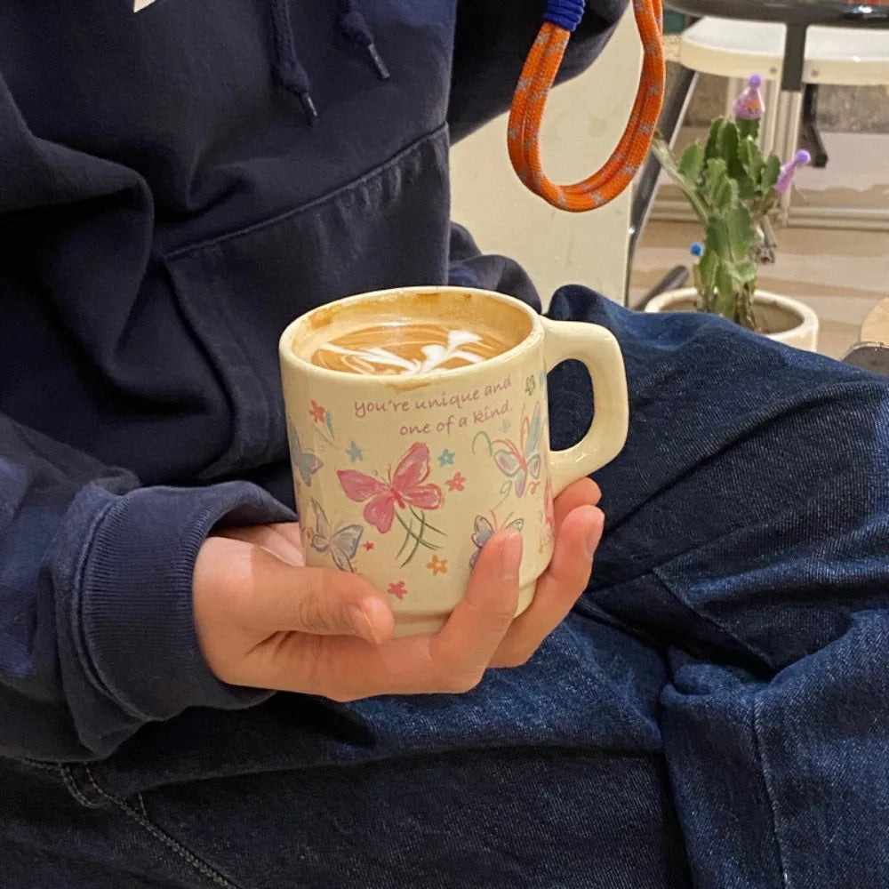 Butterfly Painted Ceramic Cup