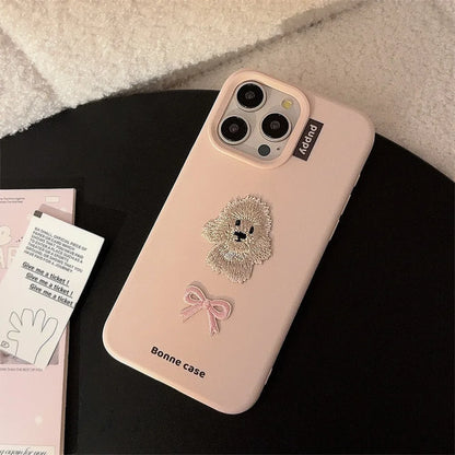 Embroidered Puppy Phone Case