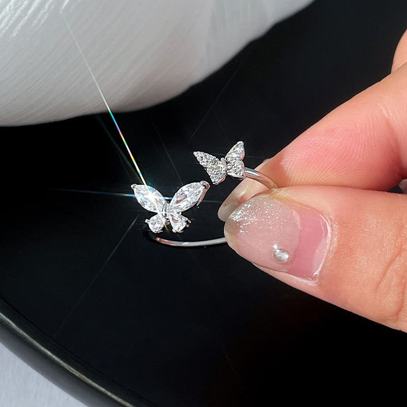 Crystal Butterfly Rings