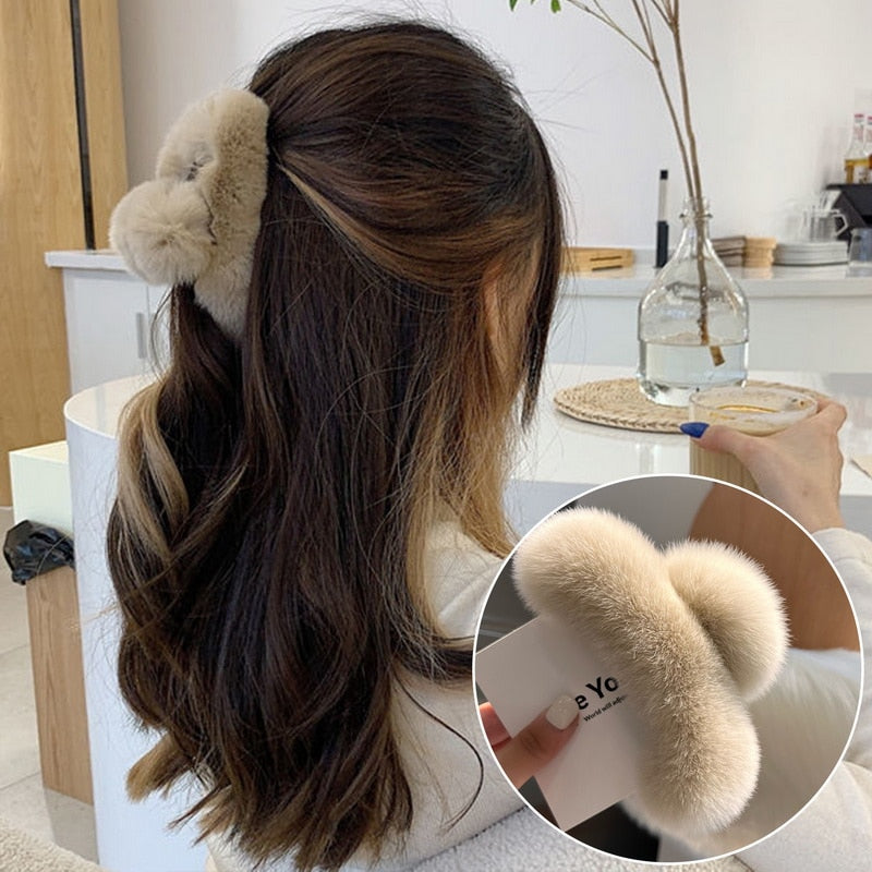 Faux Fur Hair Clip