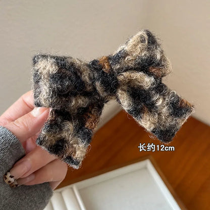 Leopard Plush  Hair Claw Clip