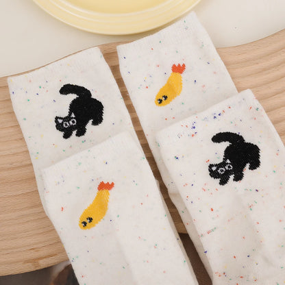 Cat Fish Cotton Socks