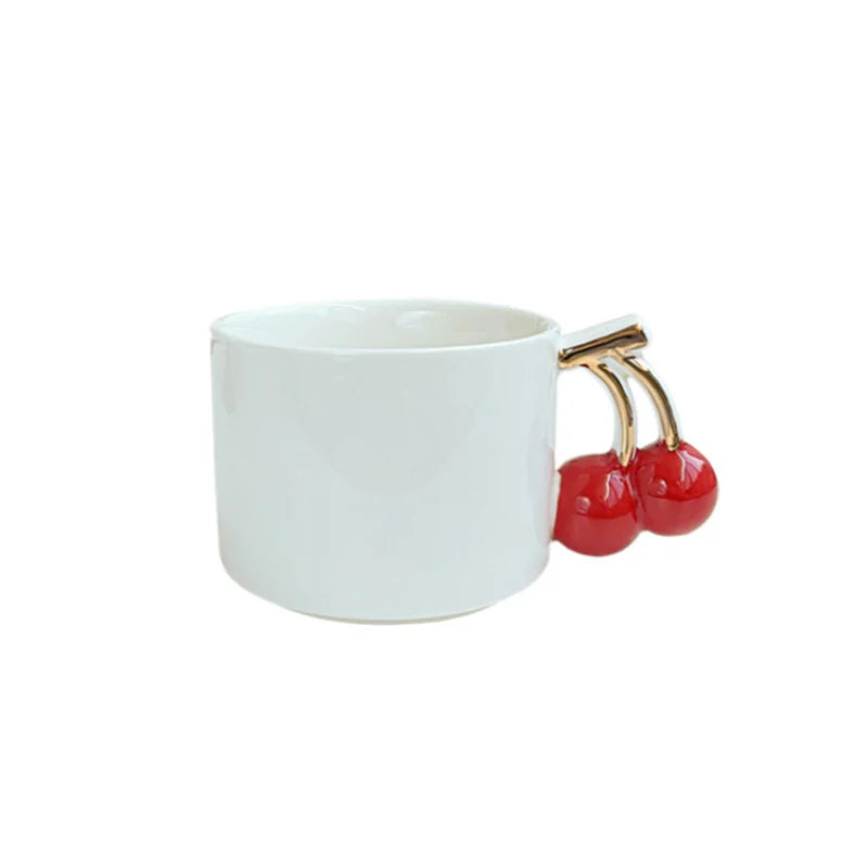 Hand-Painted Cherry Ceramic Mug