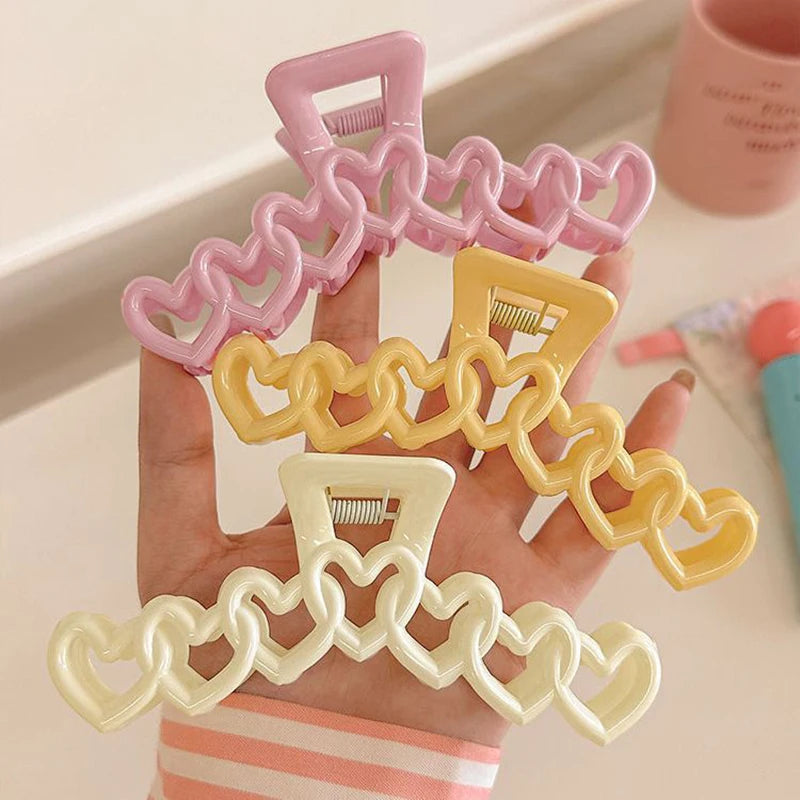 Heart Chains Hair Claw Clips