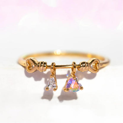 Vintage Tassel Pink Heart Ring