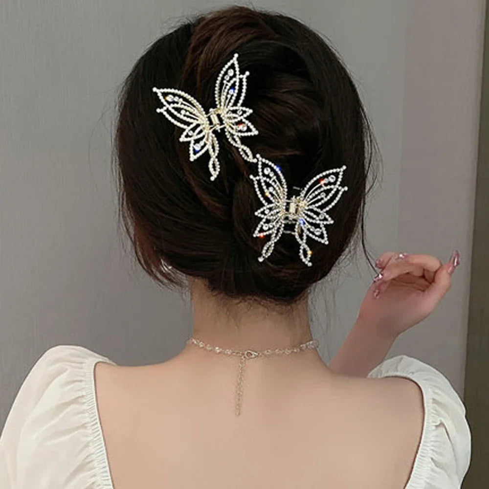 Beaded Butterfly Hair Claw