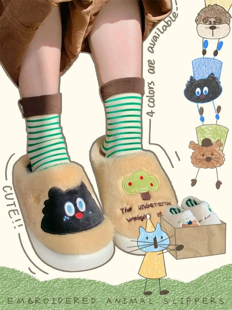 Multi Plush Slippers